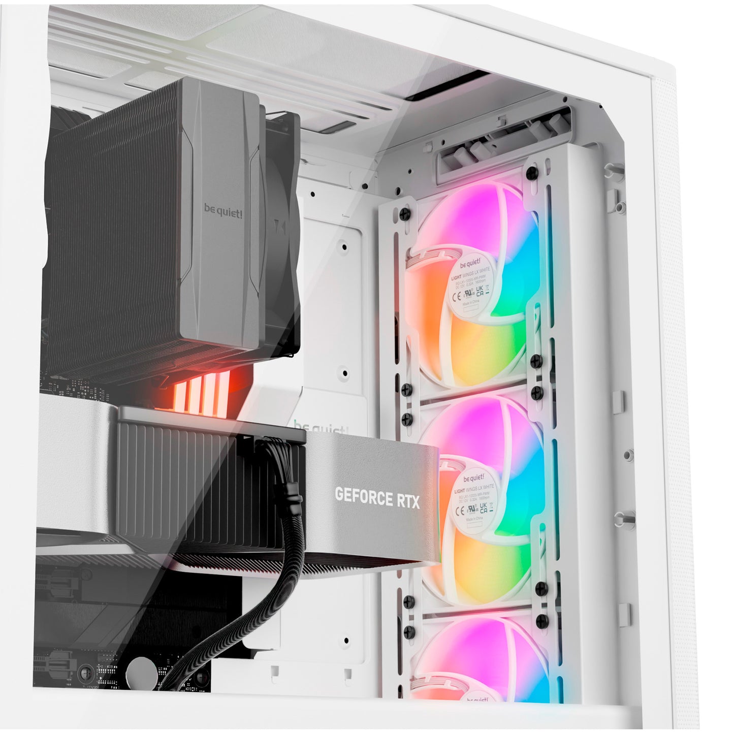 Be Quiet! pure base 501 lx midi tower behuizing (wit | 2x usb-a | 1x usb-c | rgb | tempered glass)