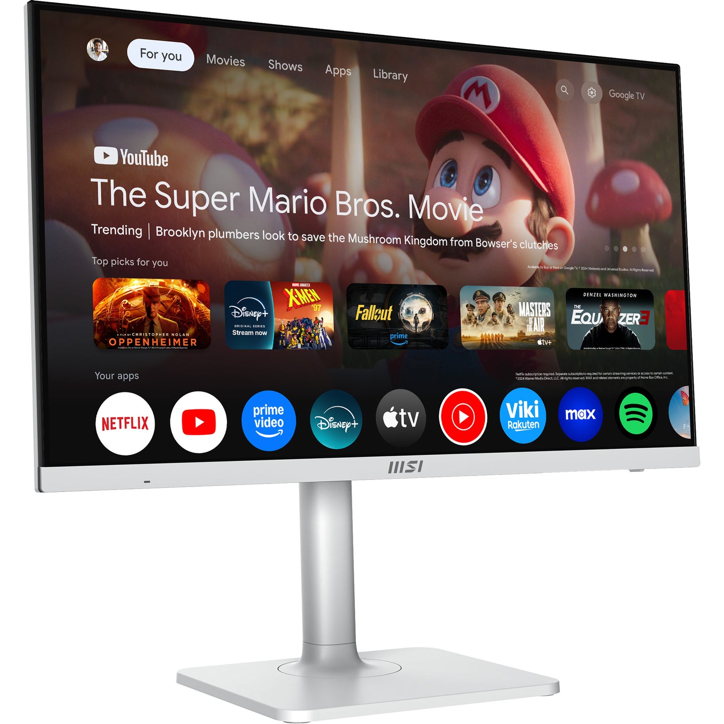 MSI modern md272upsw 27 4k uhd monitor (wit, hdmi, displayport, 2x usb-a, usb-c, wi-fi 5, bt, rj-45)