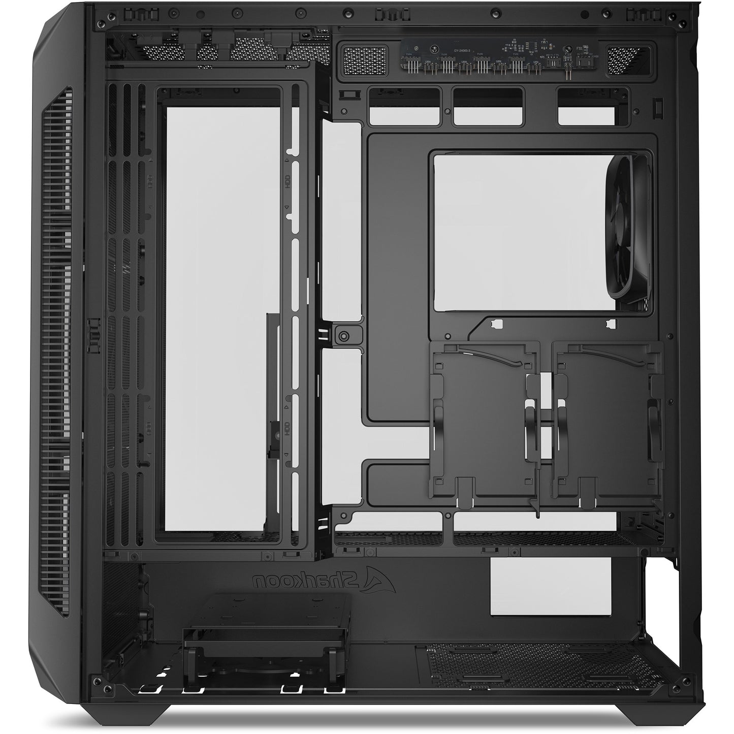 Sharkoon ak5g rgb midi tower behuizing (zwart | 2x usb-a | 1x usb-c | rgb | tempered glass)