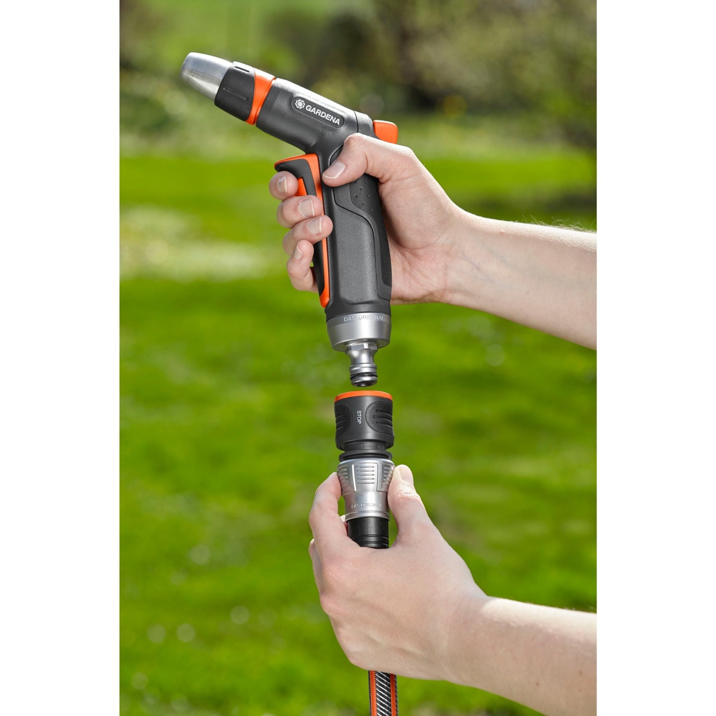 GARDENA premium waterstop 13 mm (1 2 ) – 15 mm (5 8 ) slangstuk (grijs zilver, 18253-20)