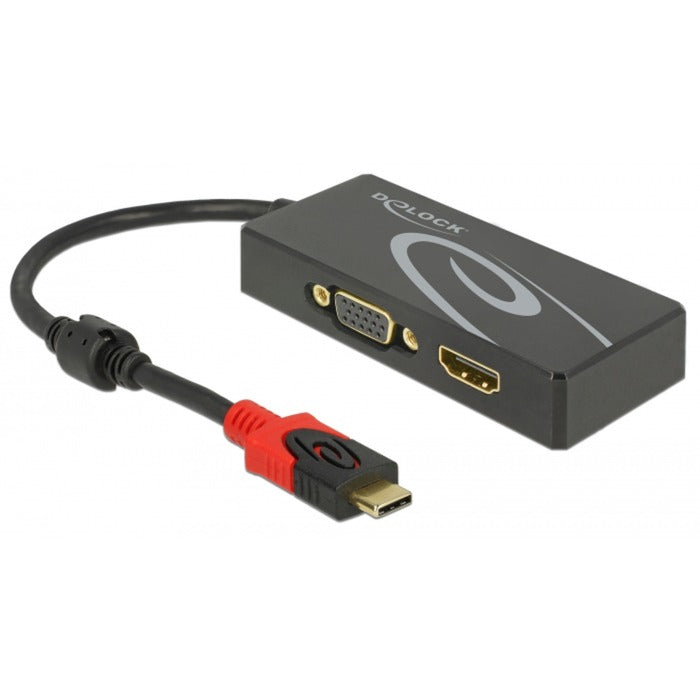 DeLOCK usb-c > hdmi vga adapter (zwart, 0,2 meter)