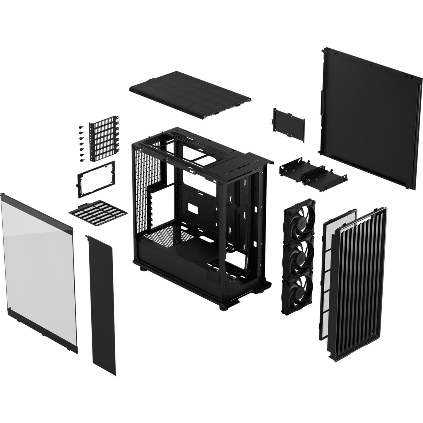 Fractal Design north momentum edition midi tower behuizing (zwart houtkleur | 2x usb-a | 1x usb-c | tempered glass)