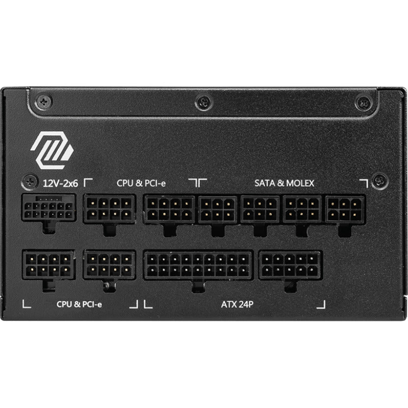 MSI mag a1250gl pcie5 modulaire 1250 watt voeding (zwart, 1x 12v-2x6, 4x pcie)