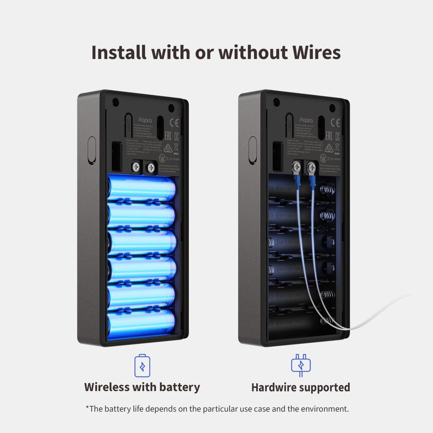 Aqara slimme video deurbel g410 select (zwart, wifi, bluetooth, zigbee, matter)