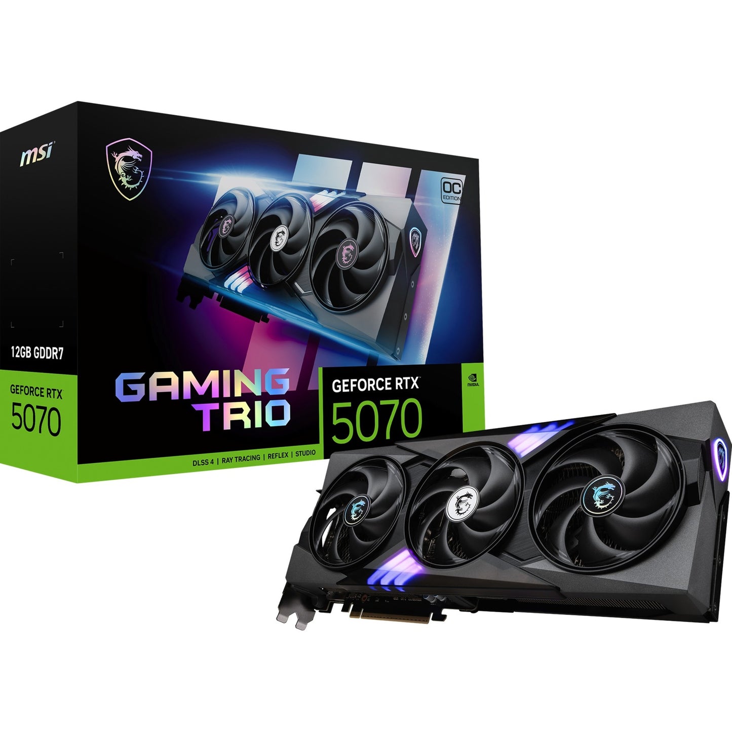 MSI geforce rtx 5070 12g gaming trio oc grafische kaart (3x displayport, 1x hdmi)