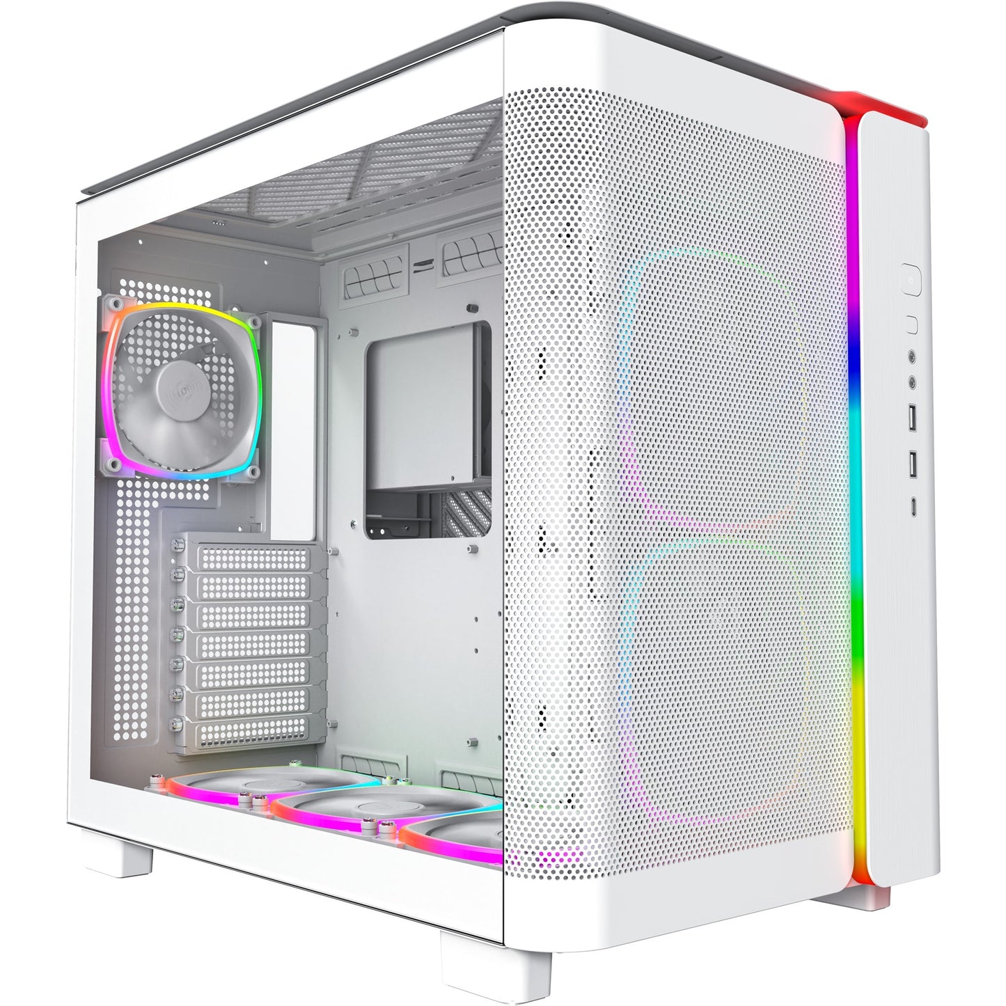 Montech king 95 pro midi tower behuizing (wit | 2x usb-a | 1x usb-c | rgb | tempered glass)