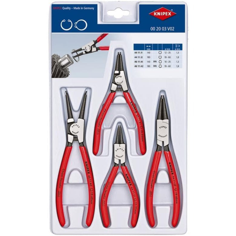 KNIPEX borgveertangenset 00 20 03 v02 (rood, 4-delig)