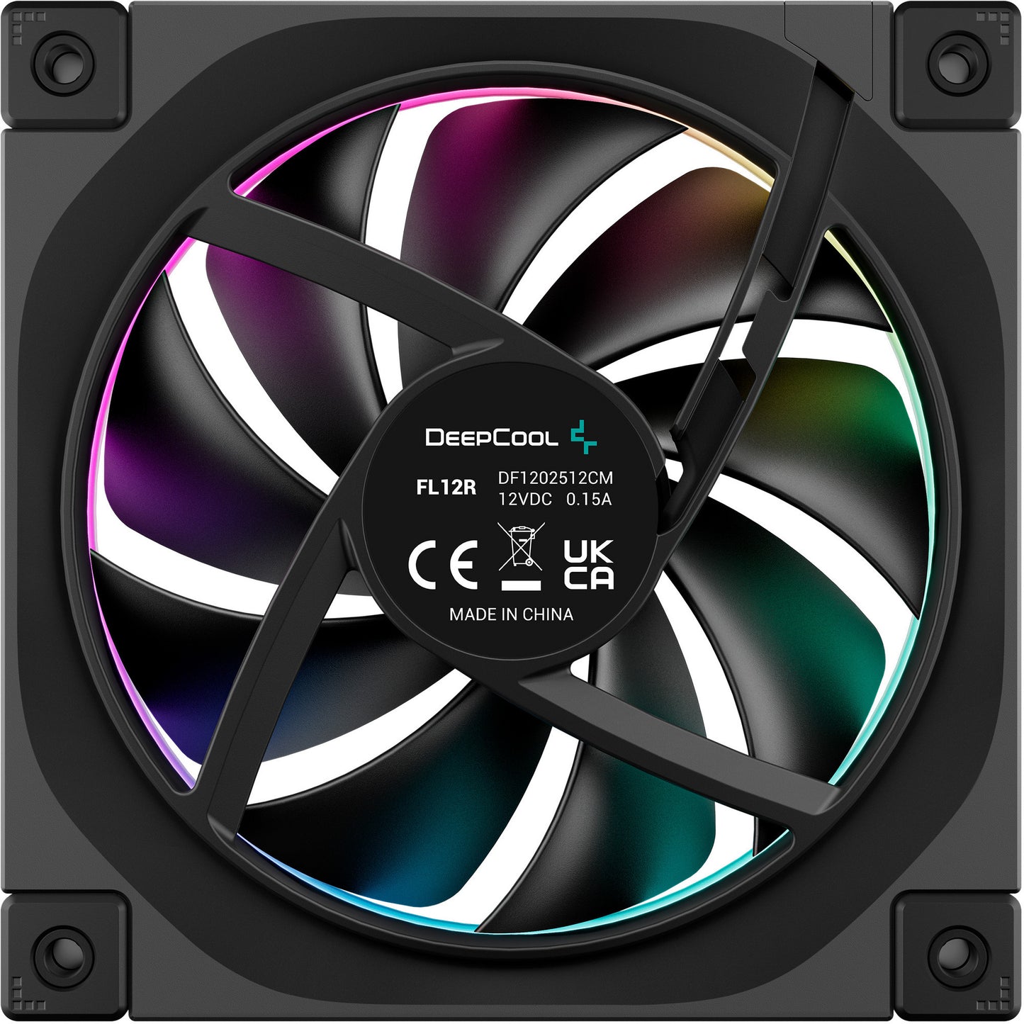 DeepCool fl12r rgb case fans (zwart, 3 stuks, 120 x 120 x 25 mm, pwm)