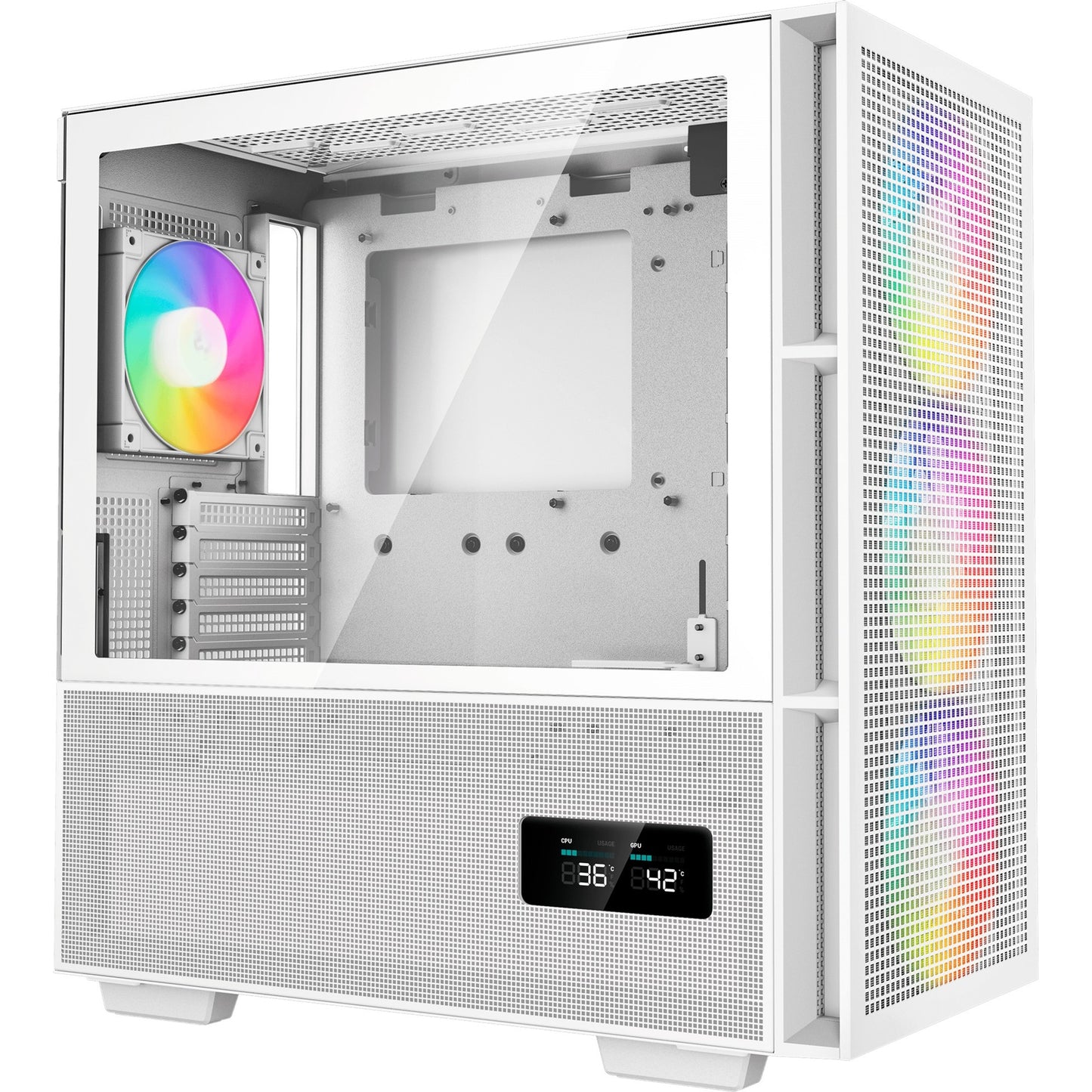 DeepCool ch560 digital midi tower behuizing (wit | 1x usb-a | 1x usb-c | rgb | tempered glass)