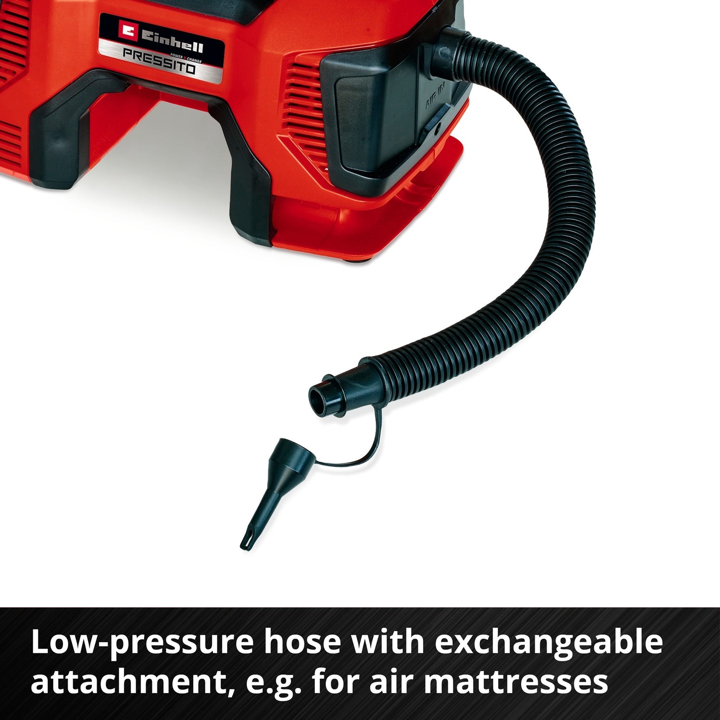 EINHELL accu compressor pressito 18 21 (rood zwart, accu en lader niet inbegrepen)