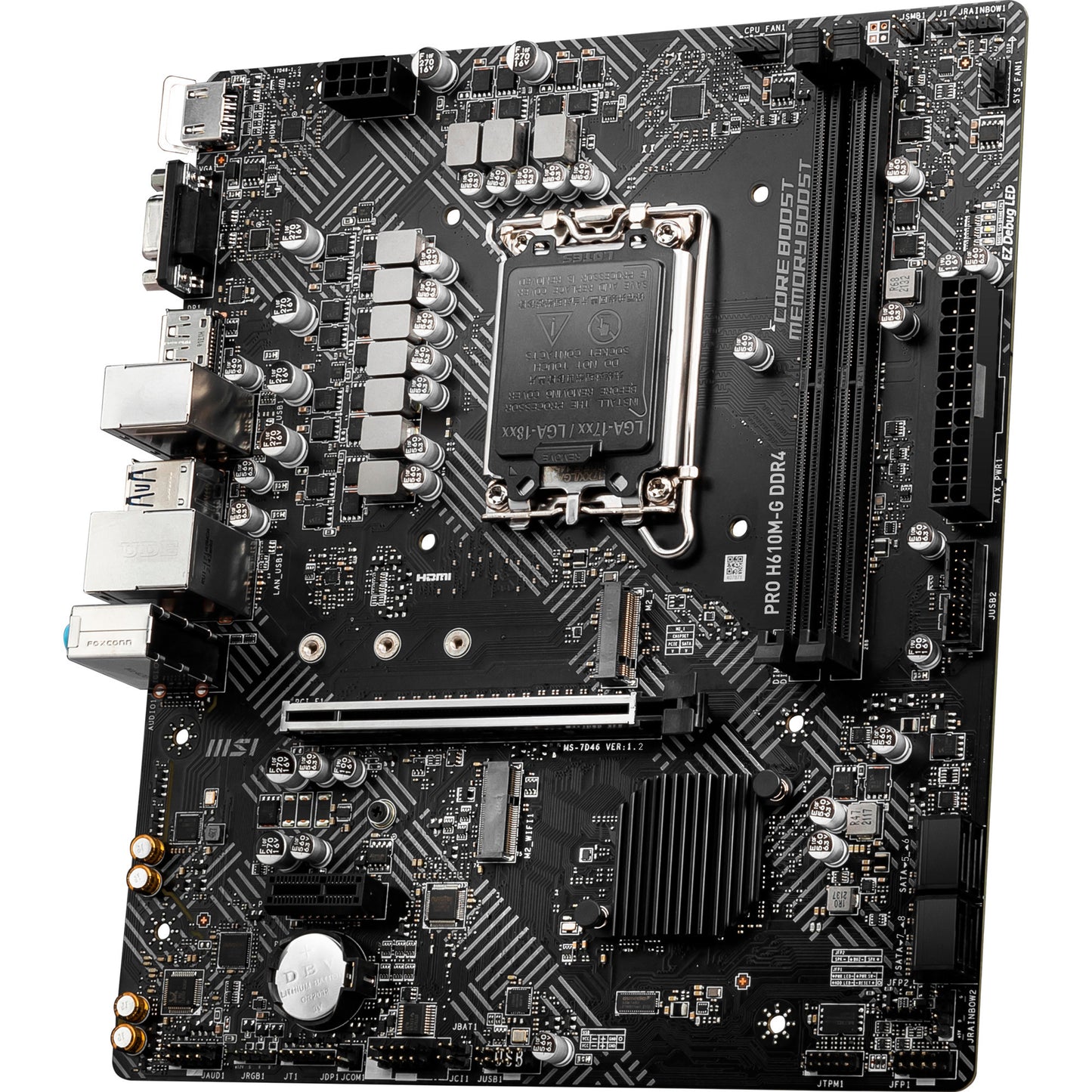 MSI pro h610m-g ddr4 socket 1700 moederbord (gb-lan, sound, µatx)