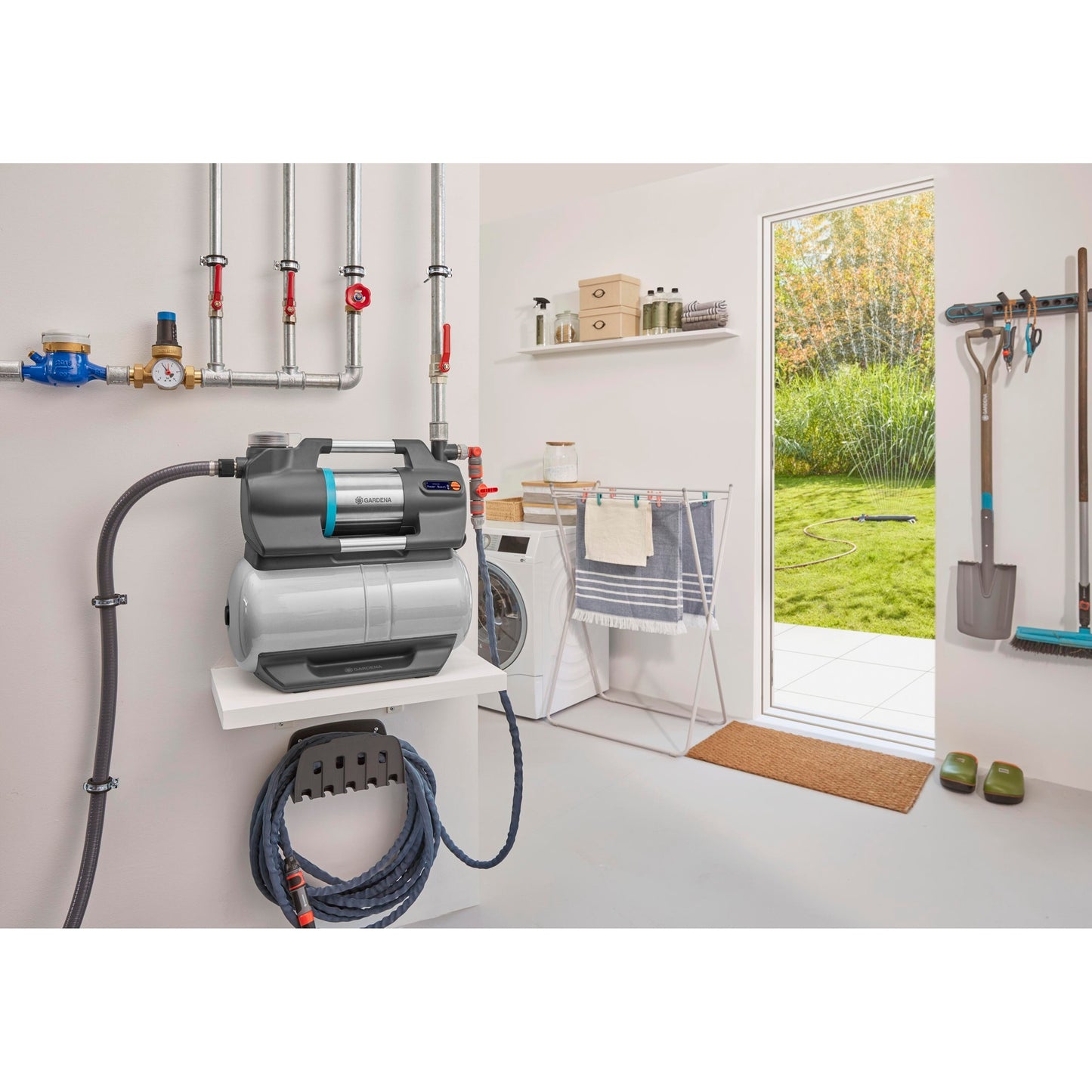 GARDENA hydrofoorpomp 6300 silentcomfort (grijs roestvrij staal, bluetooth)