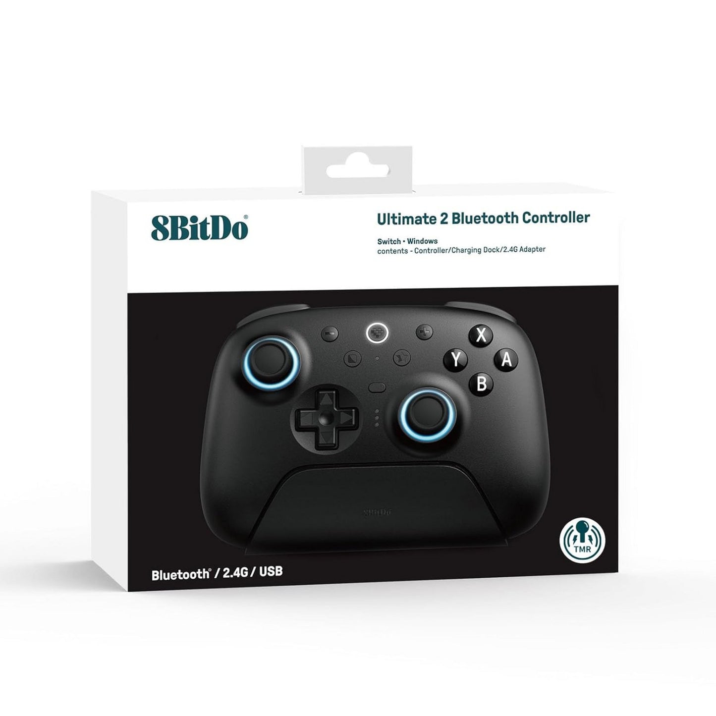 8BitDo ultimate 2 bluetooth controller (zwart, pc, switch 2, bluetooth usb-c 2.4 ghz)
