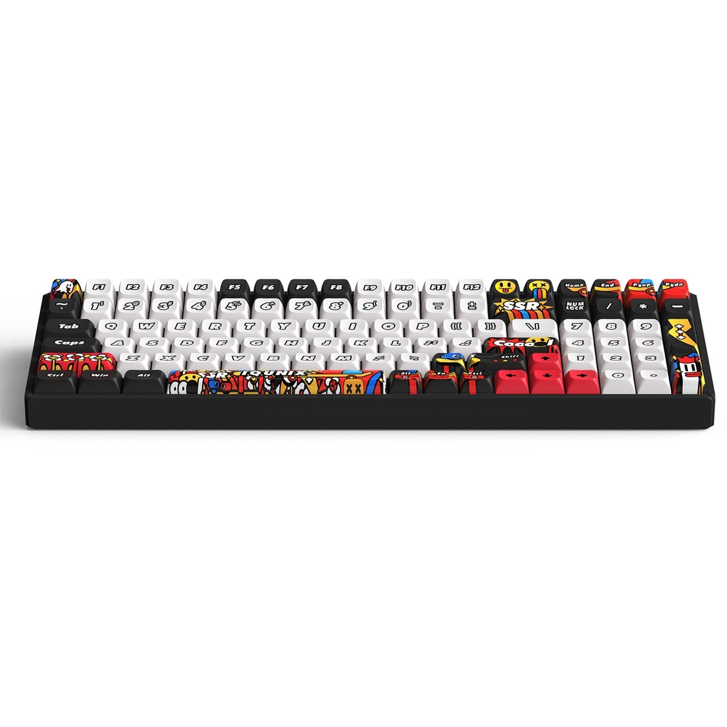 Iqunix F97 Graffiti Diary Wireless Mechanical Keyboard (Zwart, US lay-out (QWERTY), Cherry MX Red, 96%, RGB leds, Hot-swappable, PBT, 2.4GHz | Bluetooth 5.1 | USB-C)