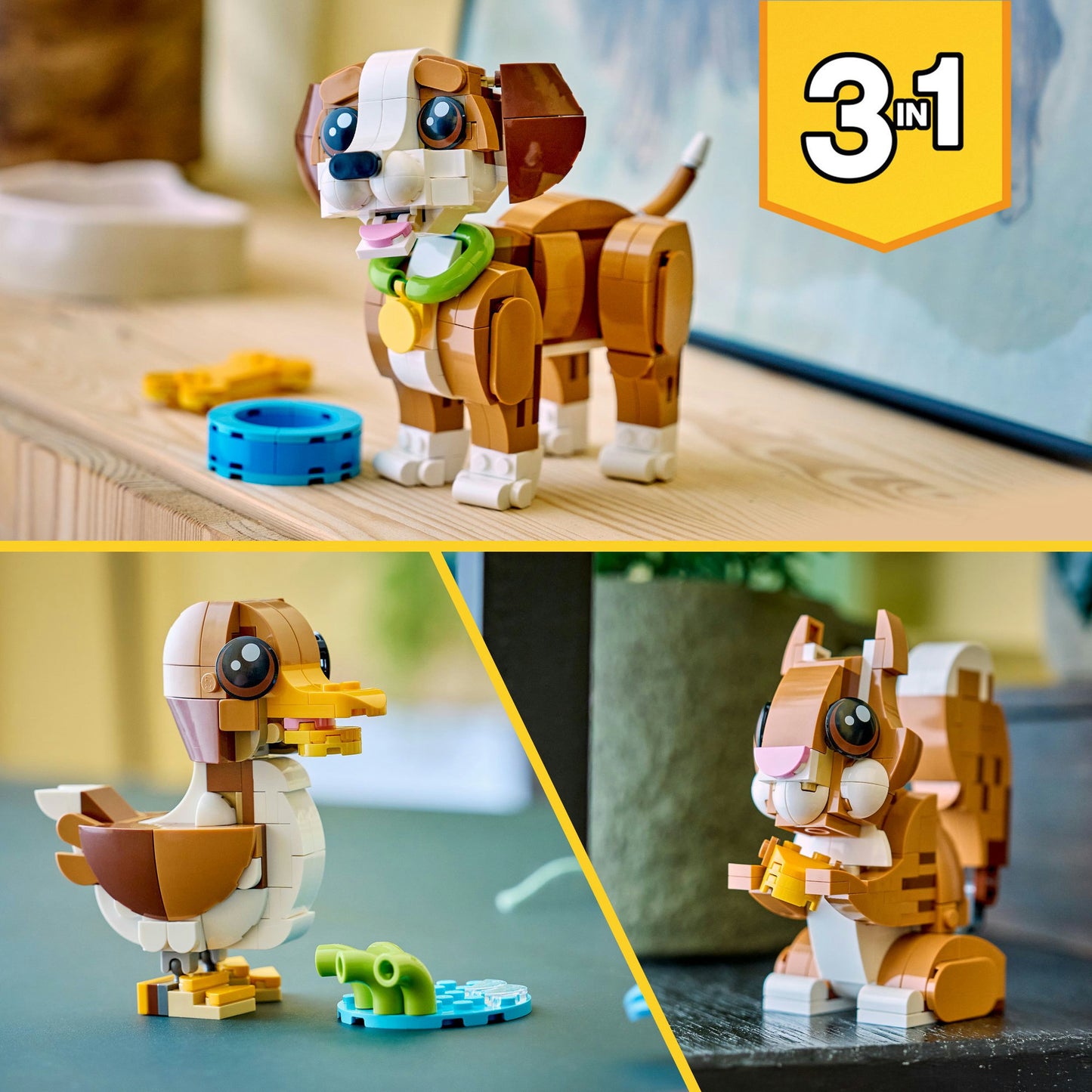 LEGO schattige dieren: speelse puppy constructiespeelgoed (31382)