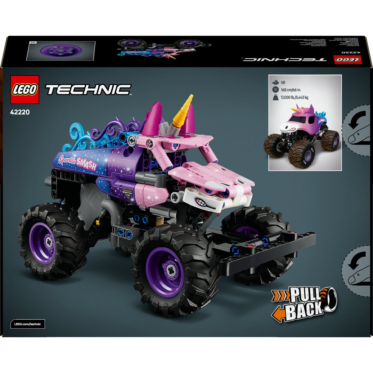 LEGO technic 42220 monster jam sparkle smash pull-back