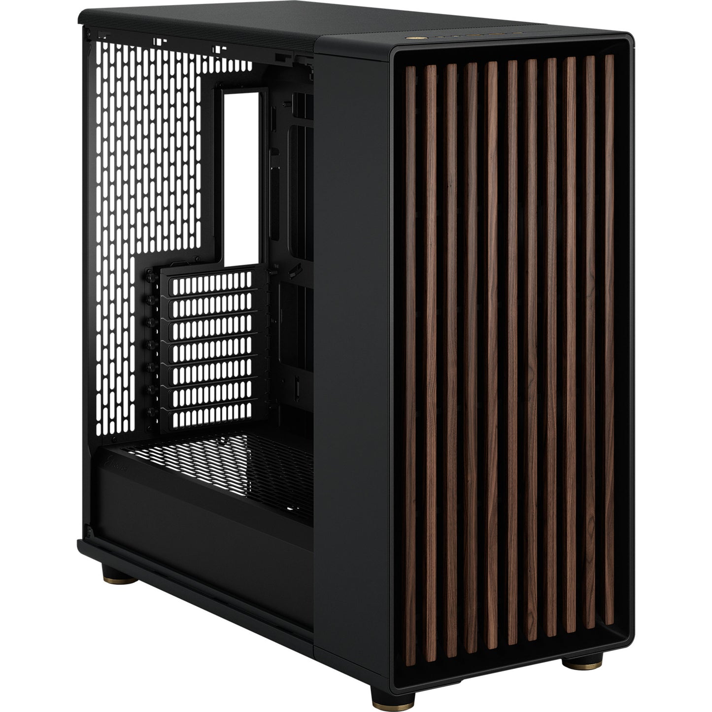 Fractal Design north xl rc charcoal black tg dark midi tower behuizing (zwart houtkleur | 2x usb-a | 1x usb-c | tempered glass)