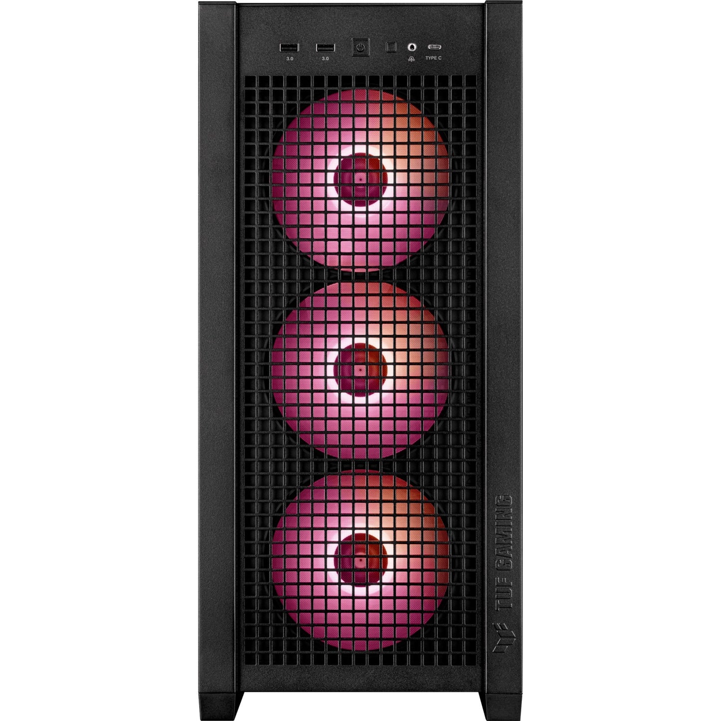 ASUS tuf gaming gt302 argb midi tower behuizing (zwart | 2x usb-a | 1x usb-c | rgb | tempered glass)