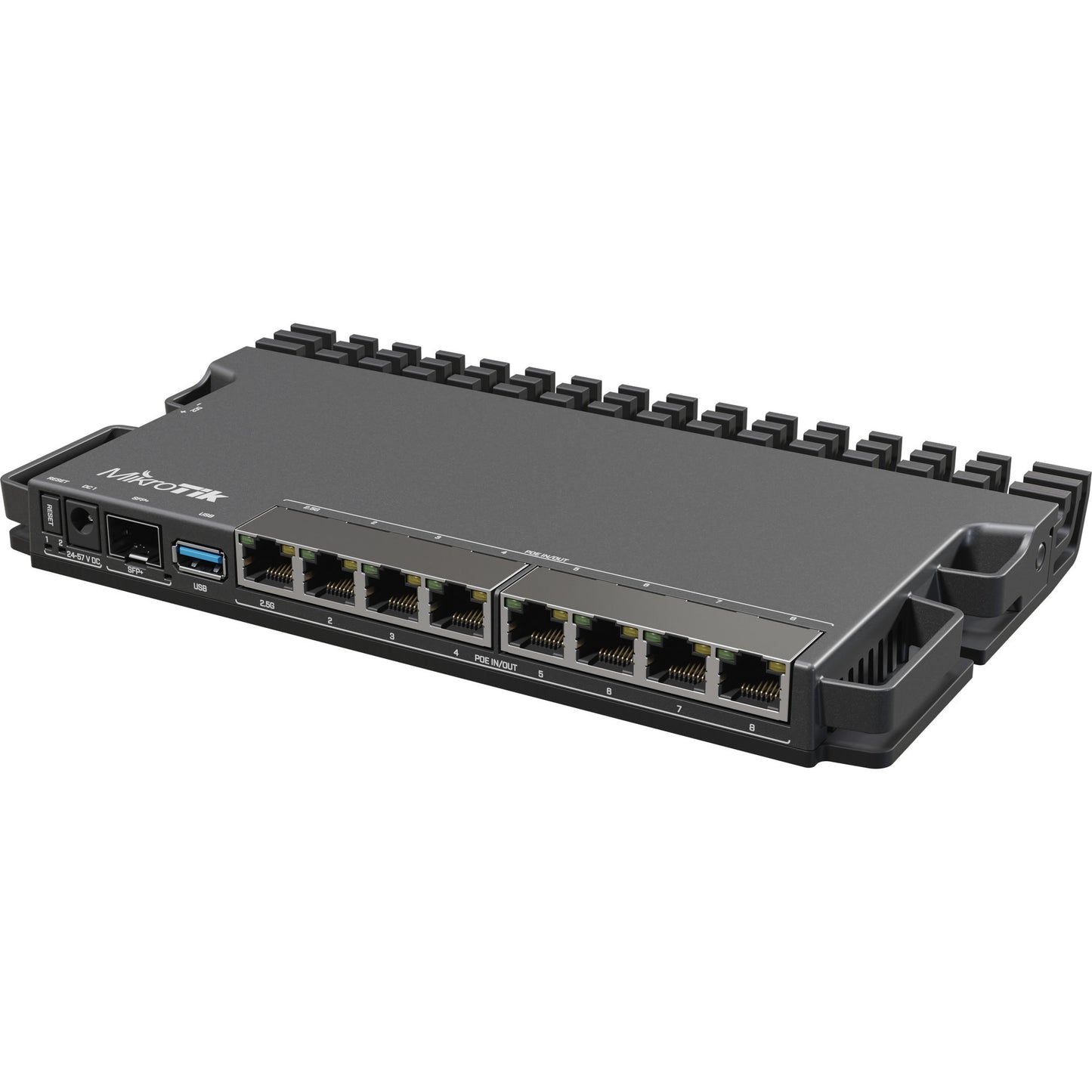 MikroTik heavy-duty rb5009 router (rb5009upr+s+in) (zwart, marvell armada 7040 cpu, poe, sfp+)