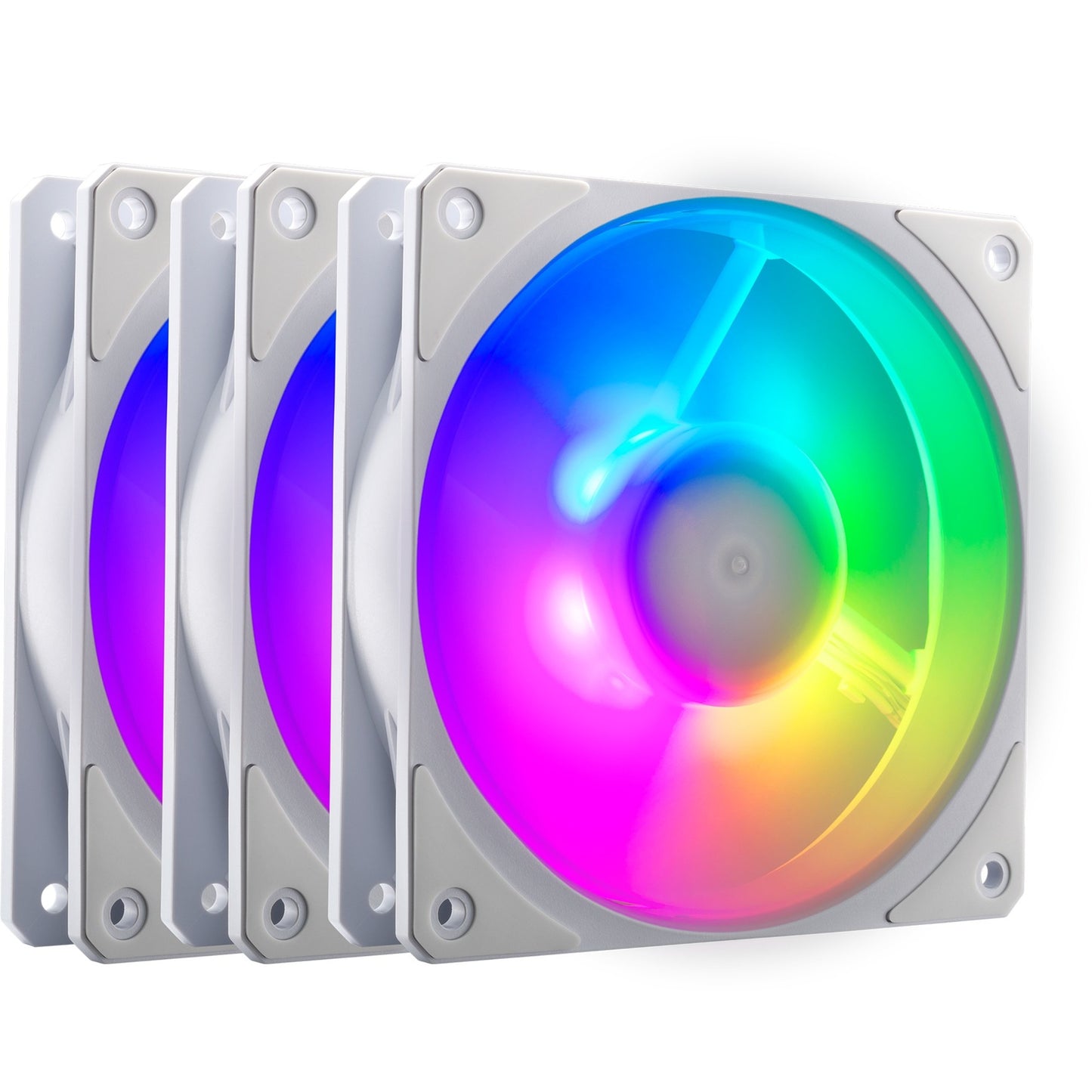 Cooler Master mobius 120p argb 120x120x25 case fans (wit, 3 stuks, 120 x 120 x 25 mm, pwm)