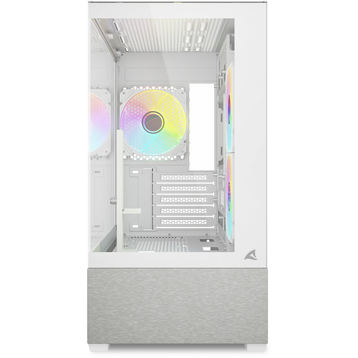 Sharkoon mk7 argb mini tower behuizing (wit | 2x usb-a | 1x usb-c | rgb | tempered glass)