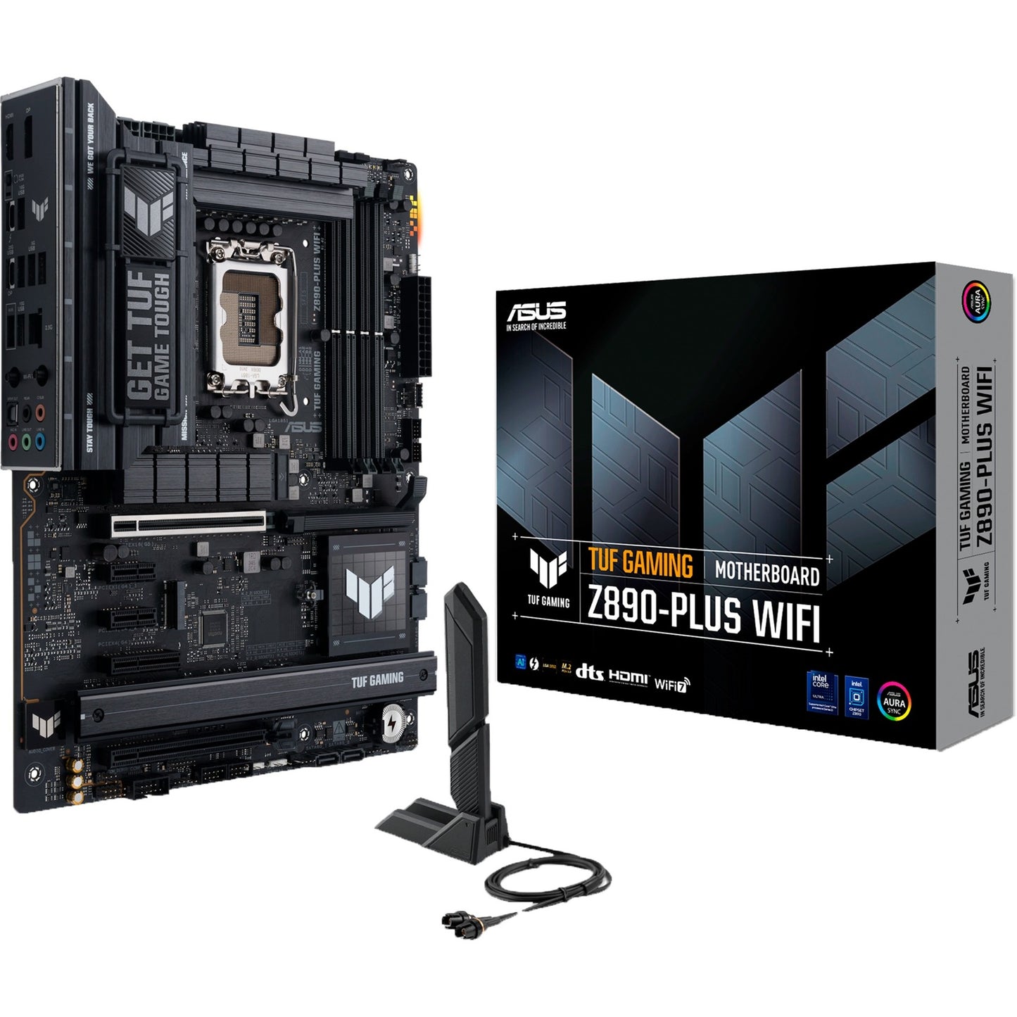 ASUS tuf gaming z890-plus wifi socket 1851 moederbord (raid, 2.5gb-lan, wi-fi 7, bt, sound, atx)