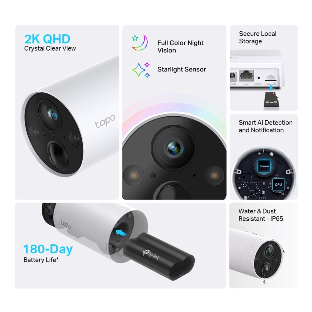 TP-Link tapo c420s1 beveiligingscamera (wit, 2k qhd, ip65)