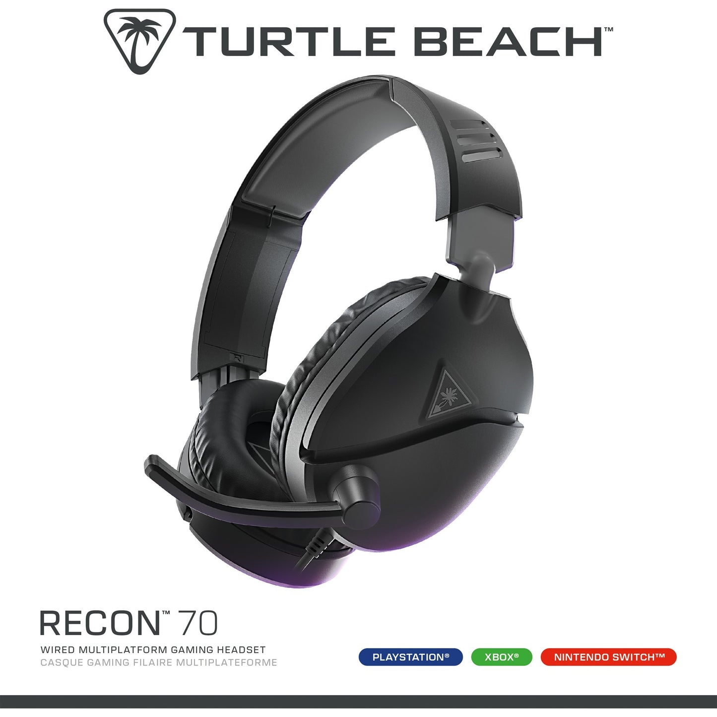 Turtle Beach ear force recon 70p black (2024) over-ear gaming headset (zwart, ps4, ps5, xbox series x|s, xbox one, switch, pc, mobile)