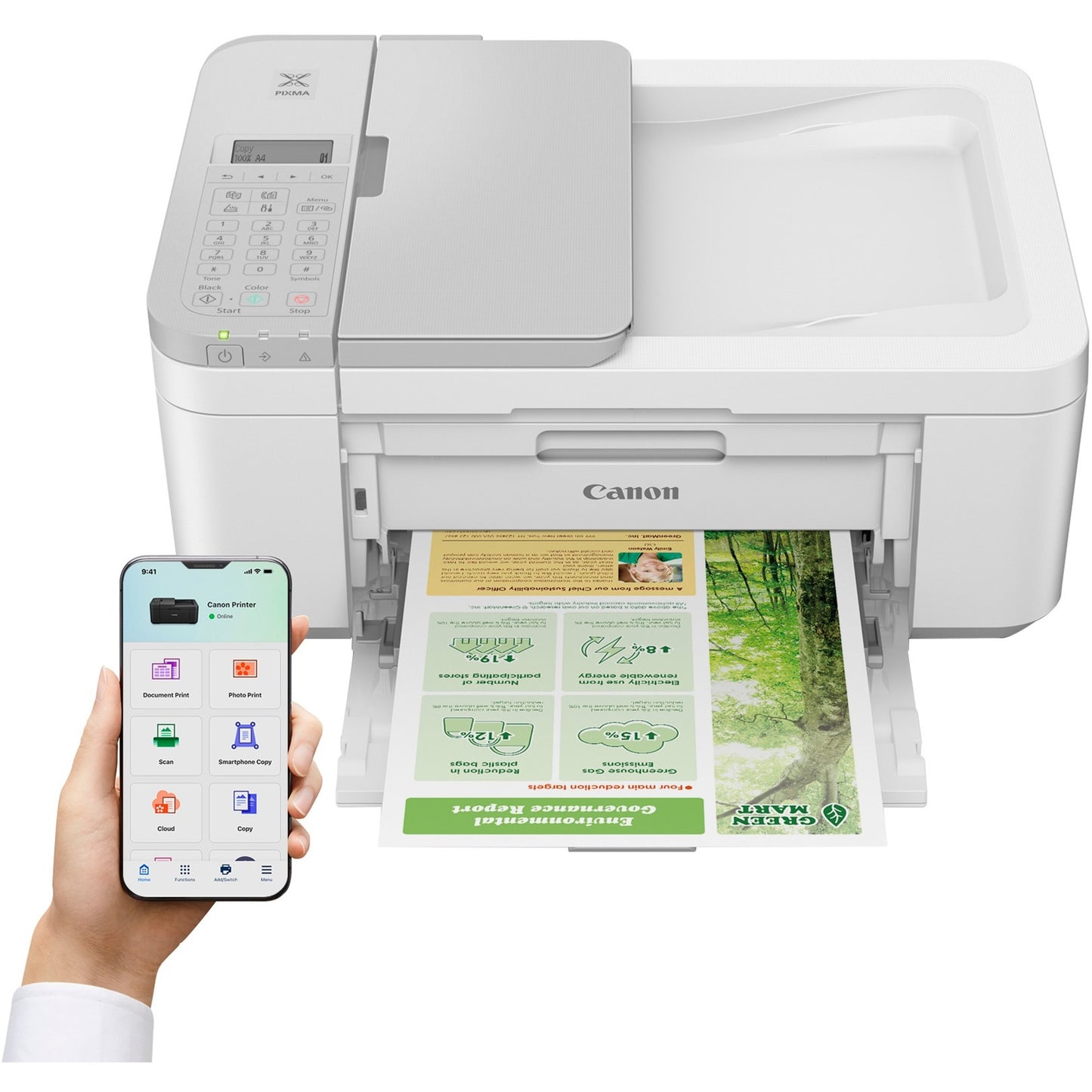Canon pixma tr4756i all-in-one inkjetprinter met faxfunctie (wit, usb, wlan, kopie, scan, fax)