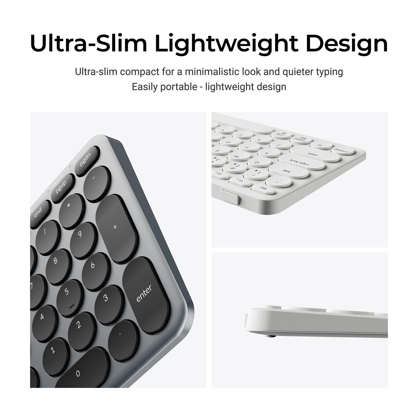 Keychron b5 pro-k1 toetsenbord (grijs, us lay-out (qwerty), scissor switches, 100%, abs keycaps, 2.4 ghz bluetooth usb)
