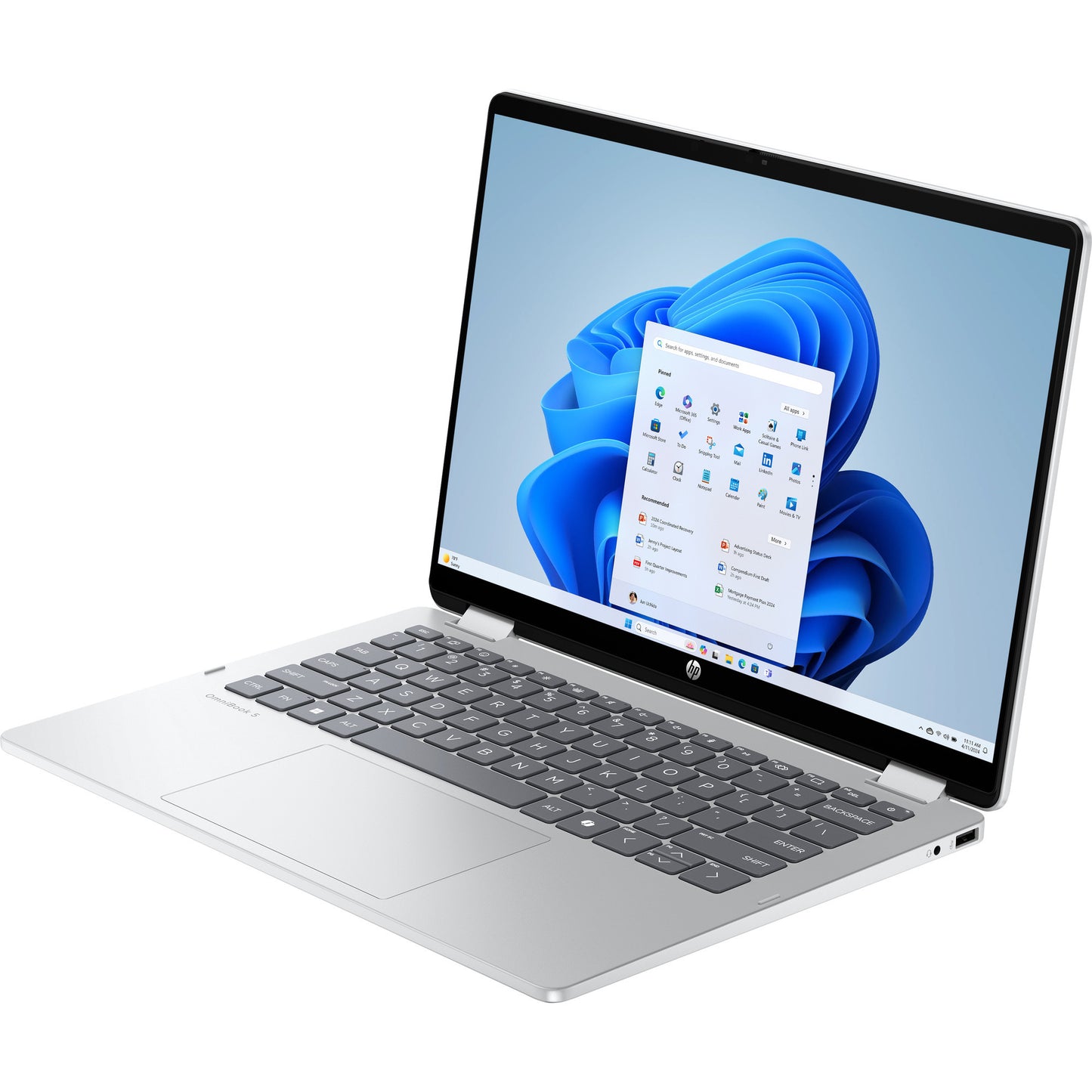 HP omnibook 5 flip 2-in-1 laptop 14-fp0075nd 14 laptop (zilver | core 7-150u | intel graphics | 16 gb | 512 gb ssd | touch | oled)