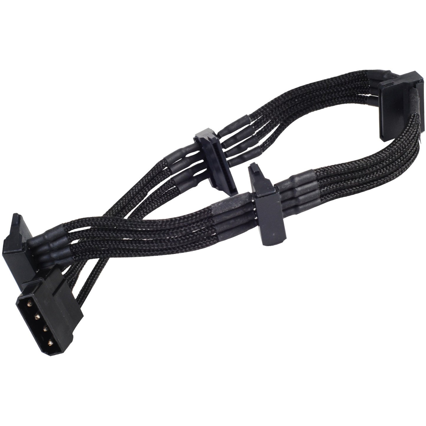 SilverStone adapter 4-pin molex > 4x 15-pin sata (zwart, pp07-btsb)