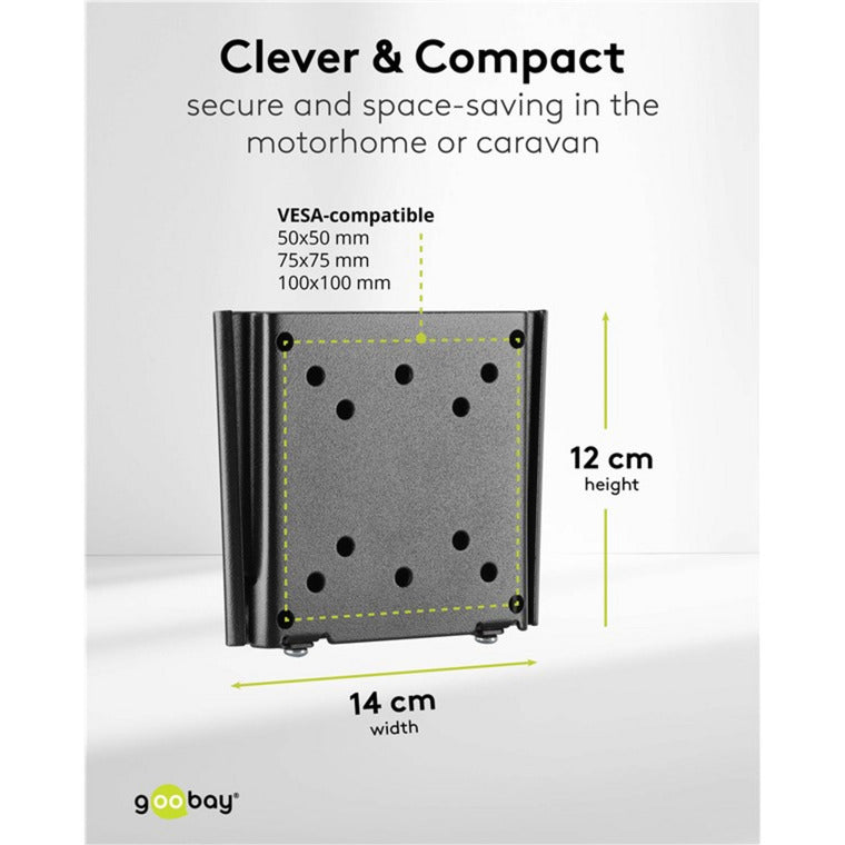 Goobay tv wall mount caravan fixed (s), 13 to 27 inch wandmontage (zwart)