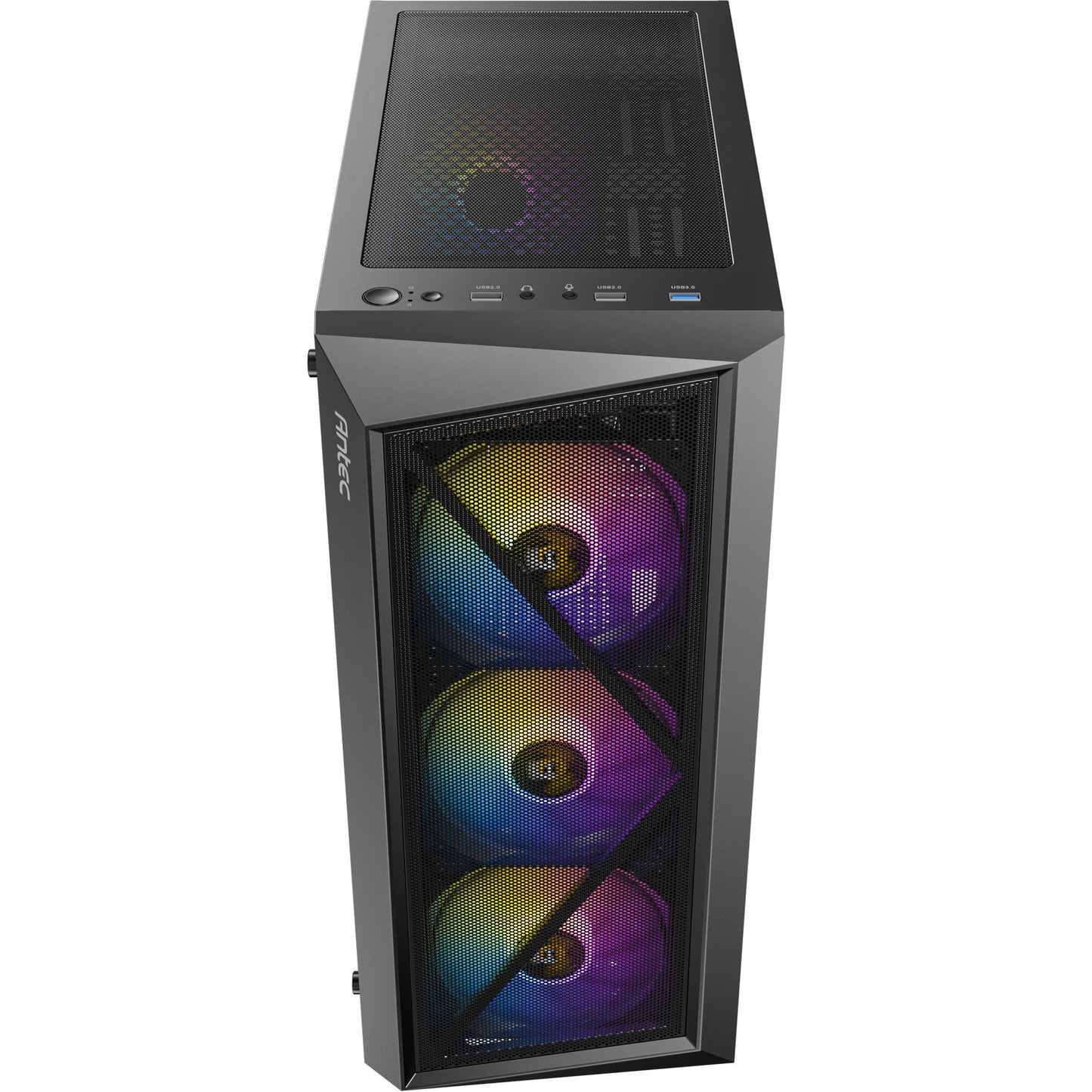 Antec ax67 argb midi tower behuizing (zwart | 3x usb-a | tempered glass)