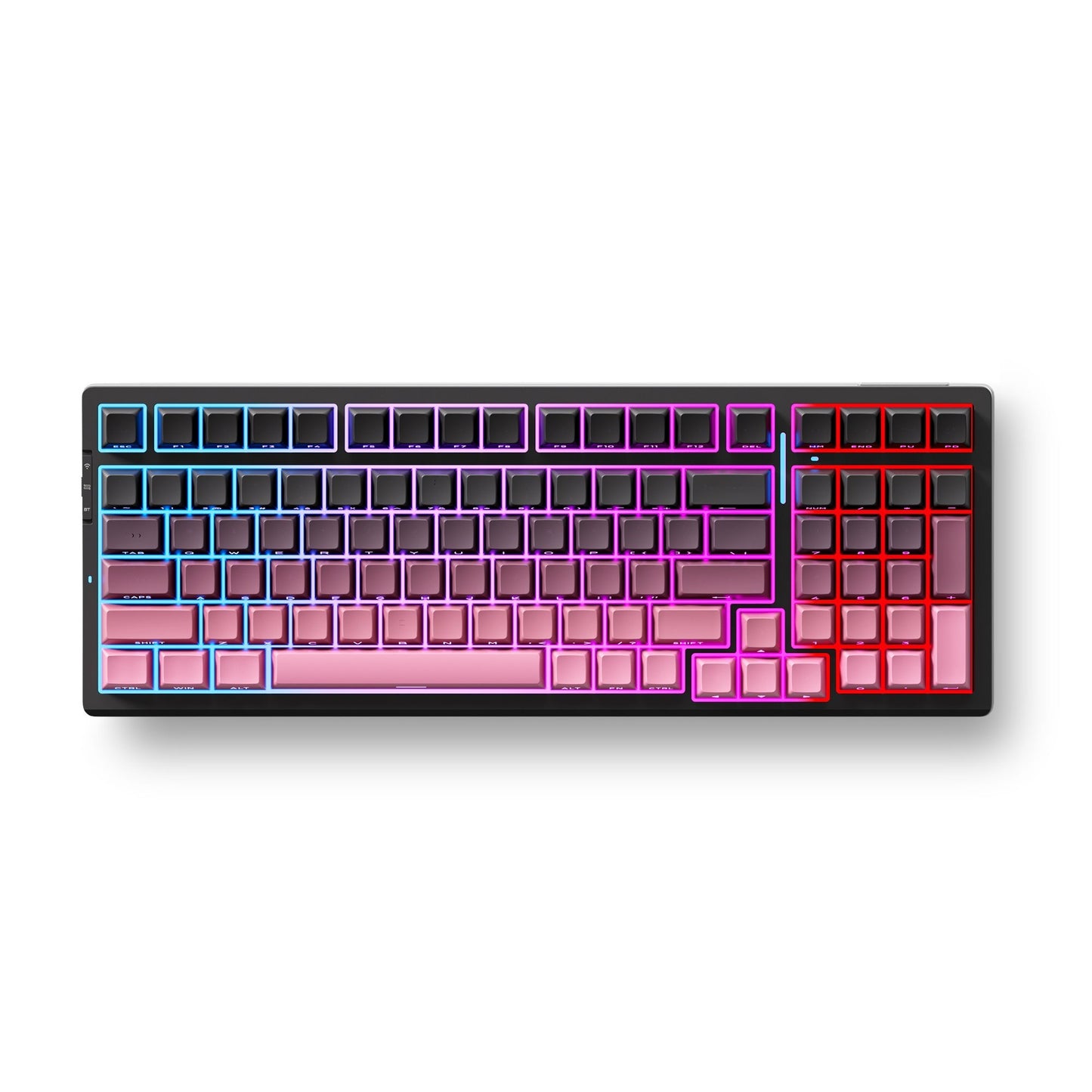 MCHOSE G98 Pro Black Pink Cabbage Tofu V2 Wireless Tri-Mode Custom Mechanical RGB gaming toetsenbord (Zwart, US lay-out (QWERTY), KTT Cabbage Tofu V2, RGB, Hot swap, Side engraved PBT, draadloos | Bluetooth | USB-C)
