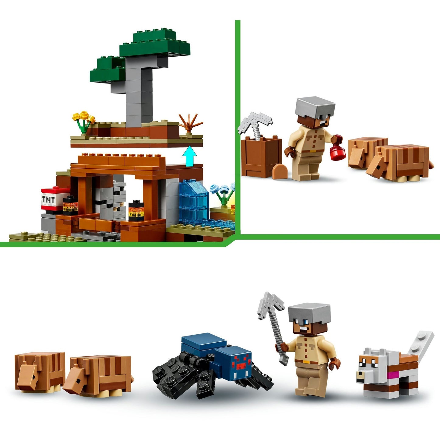 LEGO minecraft 21269 de gordeldieren bij de mijn
