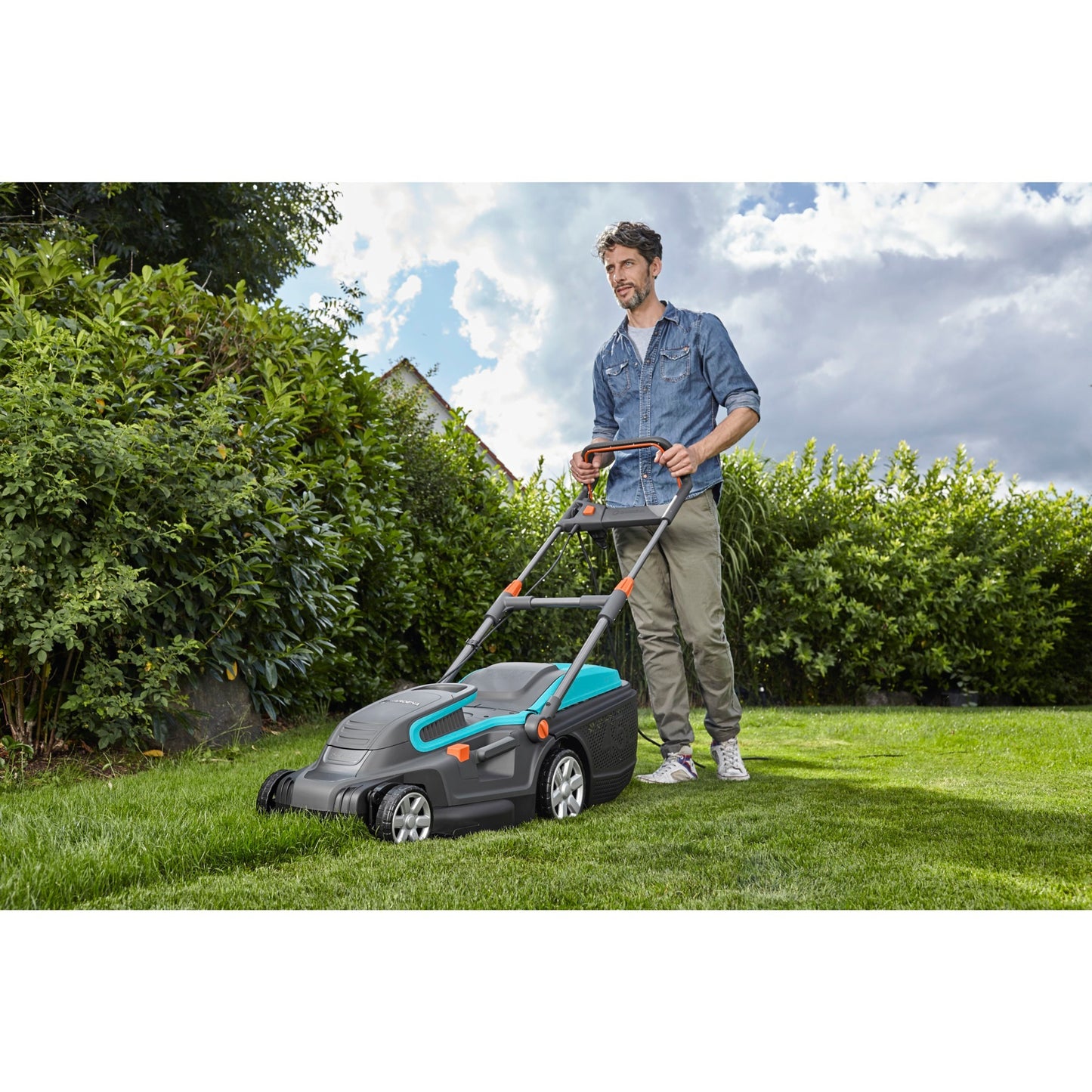 GARDENA elektrische grasmaaier powermax 1800 42 (zwart turquoise, 5042-20)