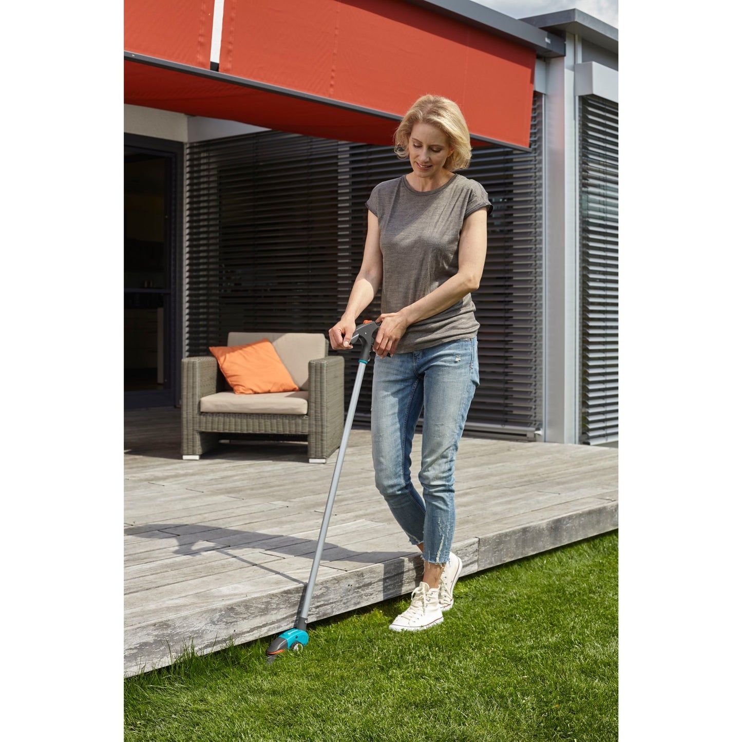 GARDENA comfort grasschaar op steel (turquoise zwart, 12100-20)
