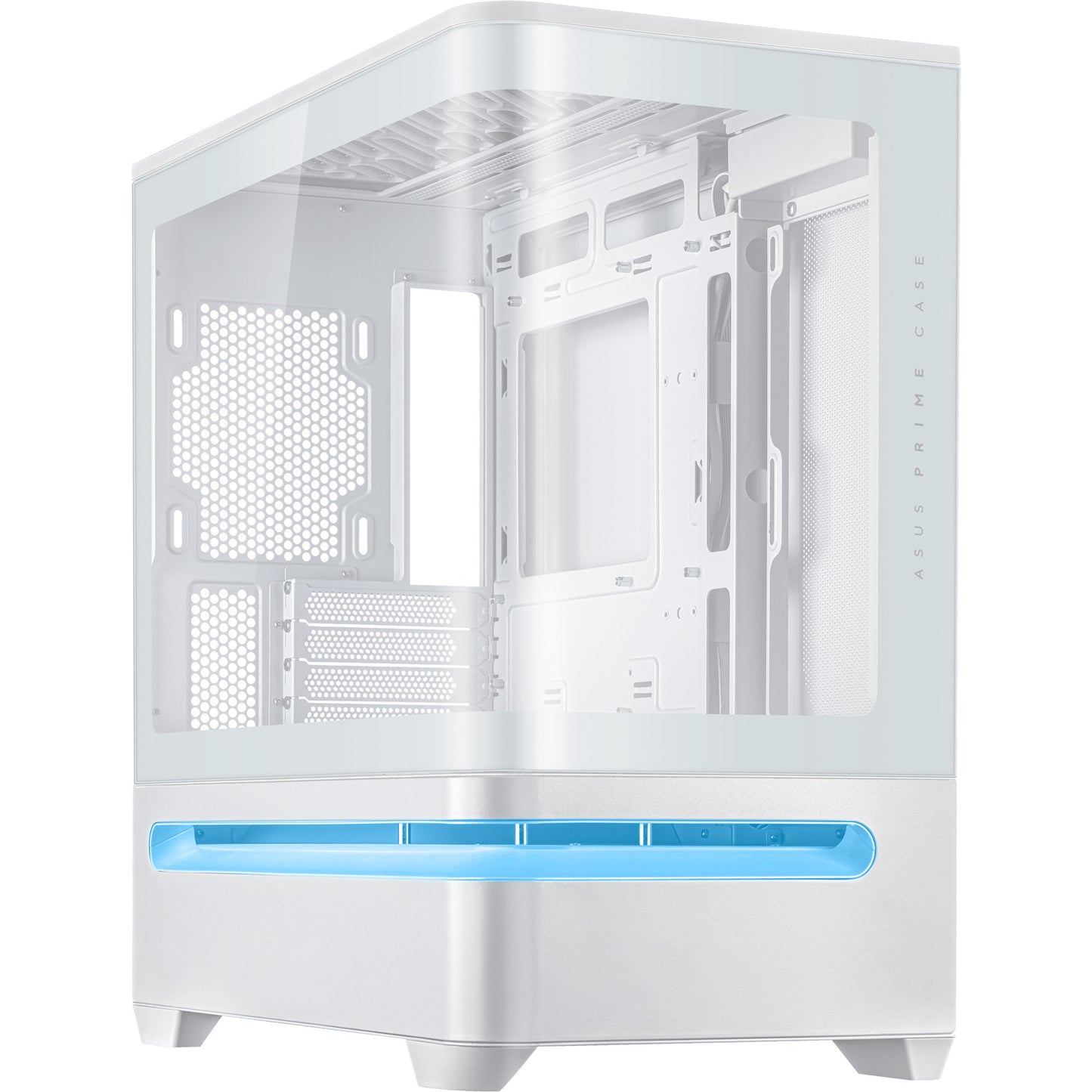 ASUS prime ap202 midi tower behuizing (wit | 2x usb-a | 1x usb-c | rgb | tempered glass)