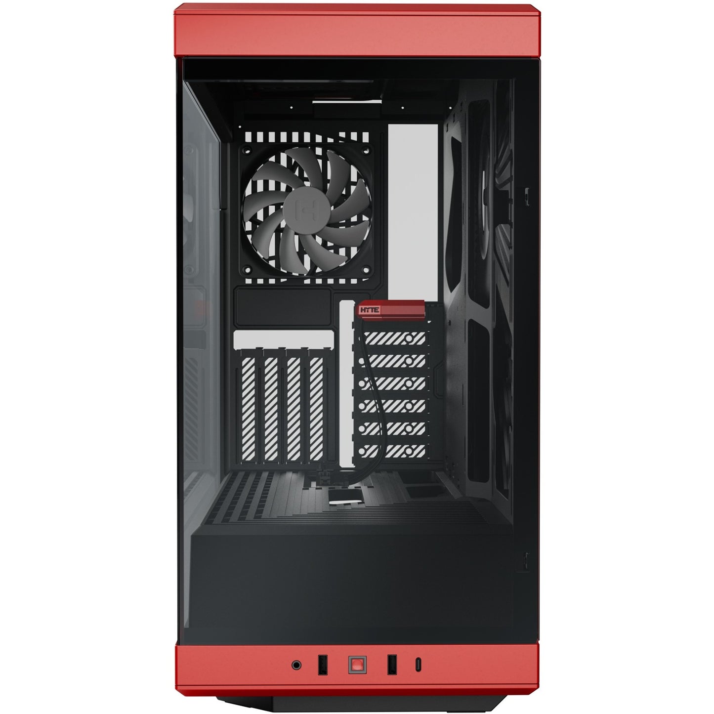HYTE y40 midi tower behuizing (rood zwart | 2x usb-a | 1x usb-c | tempered glass)