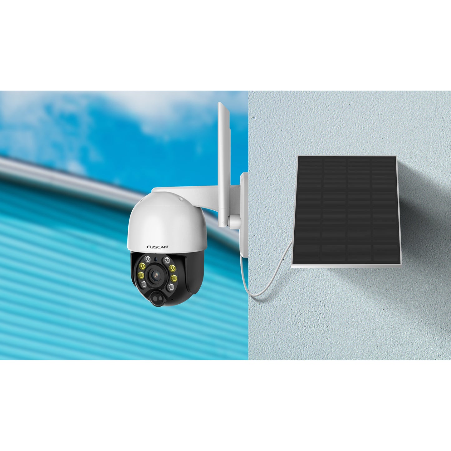 Foscam b4, 100% draadloze 2k 4mp pan tilt batterijcamera (wit)