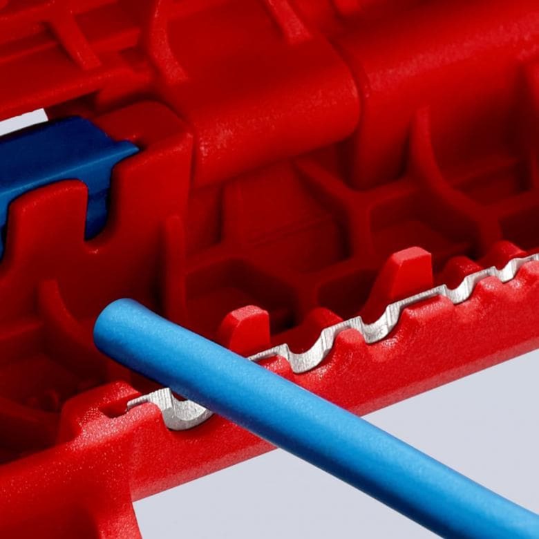 KNIPEX ergostrip universeel ontmantelingsgereedschap 16 95 02 sb kabelstrip- ontmantelingsgereedschap (rood blauw, links-handig)