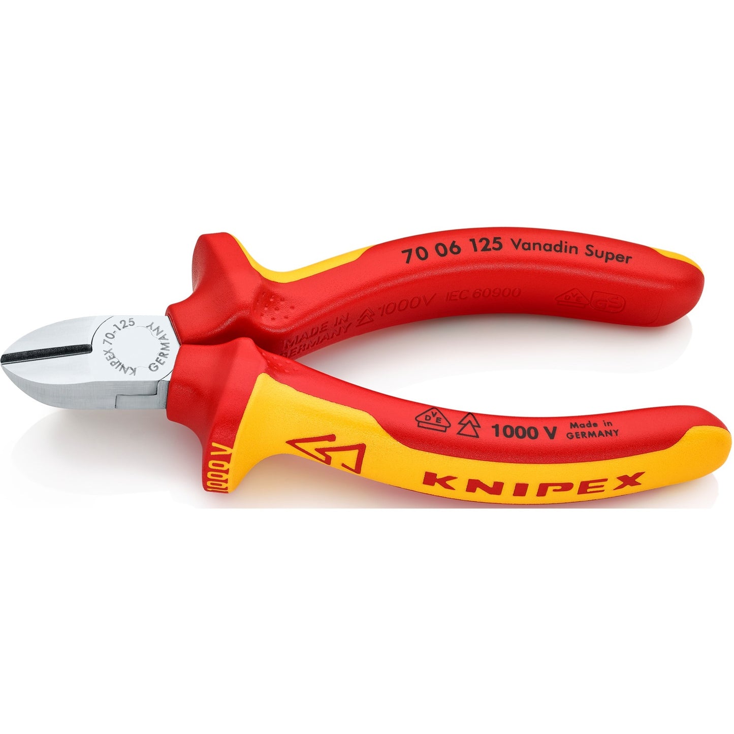 KNIPEX zijsnijtang 70 06 125 kniptang (rood geel)