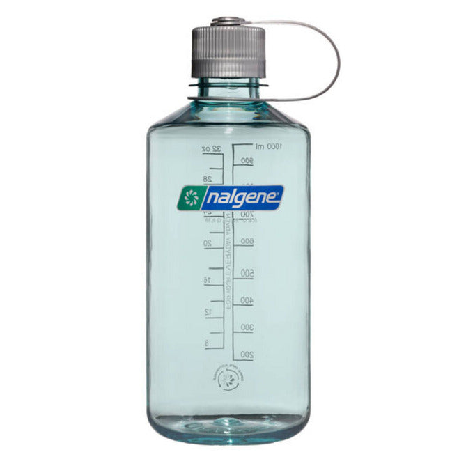 Nalgene Narrow Mouth Sustain Water Bottle, 1 Liter drinkfles (Lichtblauw)