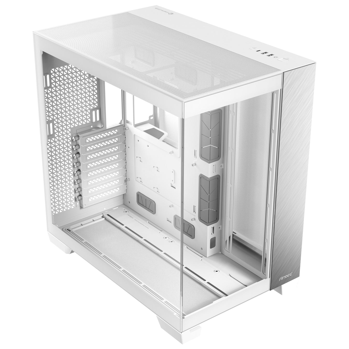 Antec c8 aluminum midi tower behuizing (wit zilver | 2x usb-a | 1x usb-c | tempered glass)