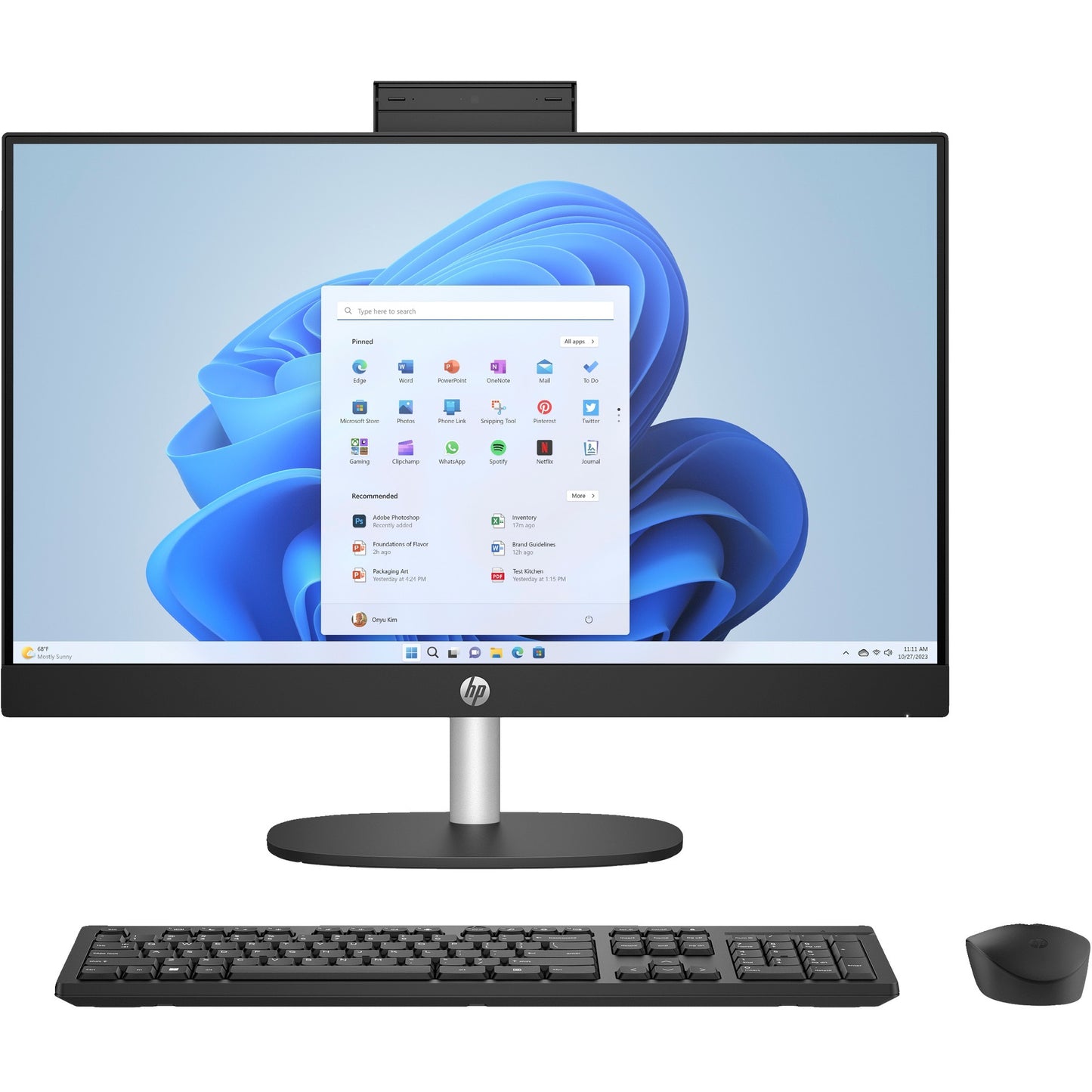 HP aio 24-cr0055nd (895r1ea) all-in-one pc (zwart | i5-1335u | iris xe graphics | 8 gb | 512 gb ssd)