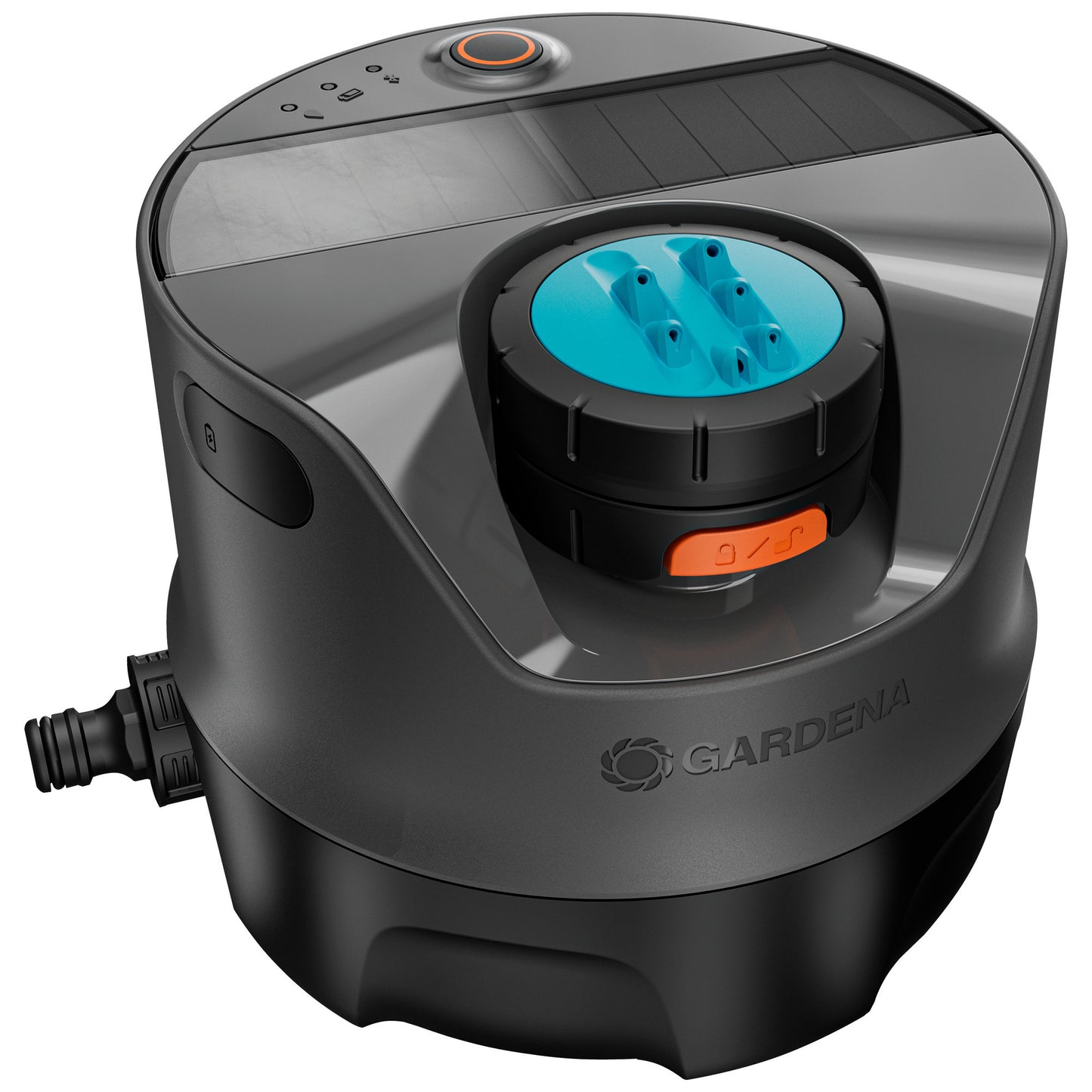 GARDENA irrigatiesysteem aquaprecise op zonne-energie voor gazon sprinklersysteem (grijs turquoise, sproeioppervlak 320 m²)