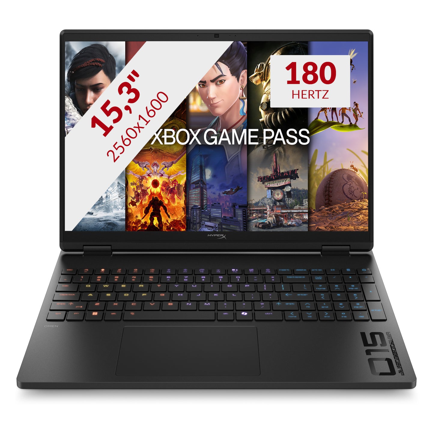 HyperX omen 15 inch gaming laptop pc 15-ga0070nd 15.3 gaming laptop (zwart | i7-14650hx | rtx 5060 | 24 gb | 1 tb ssd | 180 hz)