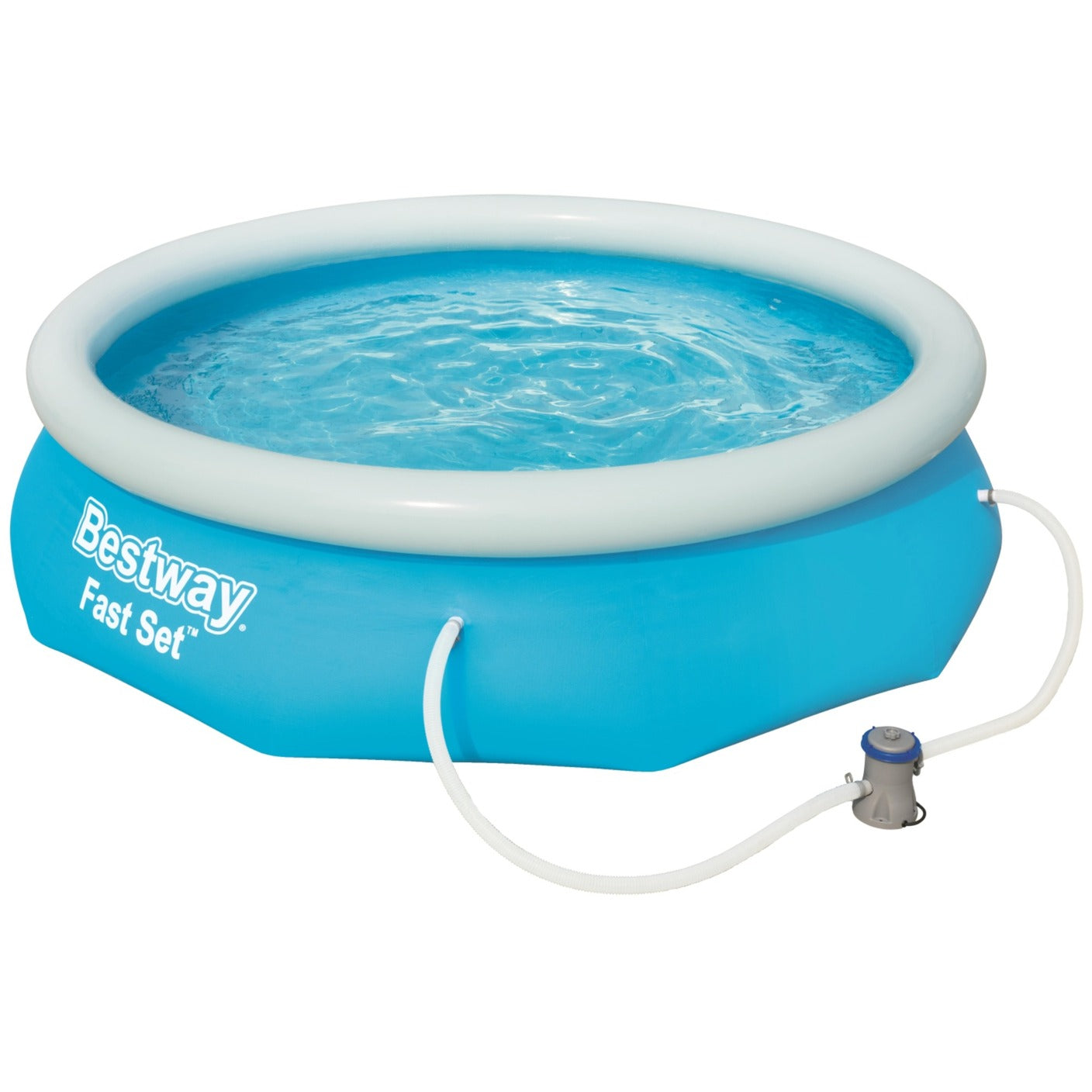 Bestway zwembad fast set rond 305 (blauw lichtblauw, incl. filterpomp (220-240v))