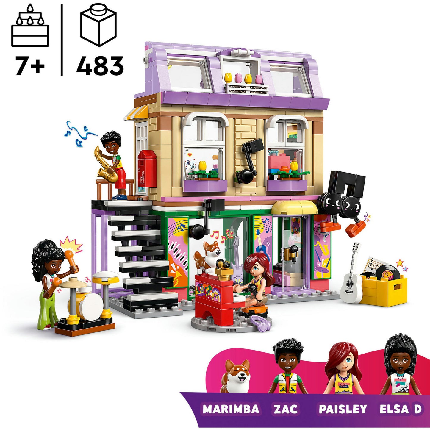 LEGO friends 42653 muziekwinkel en appartement
